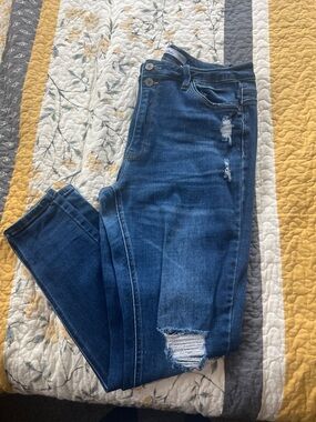 KanCan Dark Blue Distressed Skinny Jeans